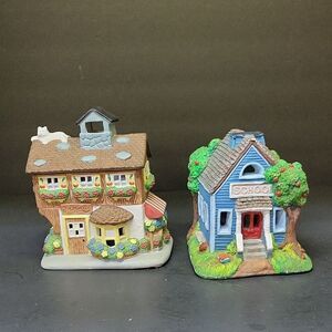 Partylite Flower Shop Tealight Cottage, homemade Ceramic School